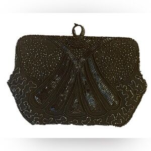 Vintage‎ small black beaded clutch